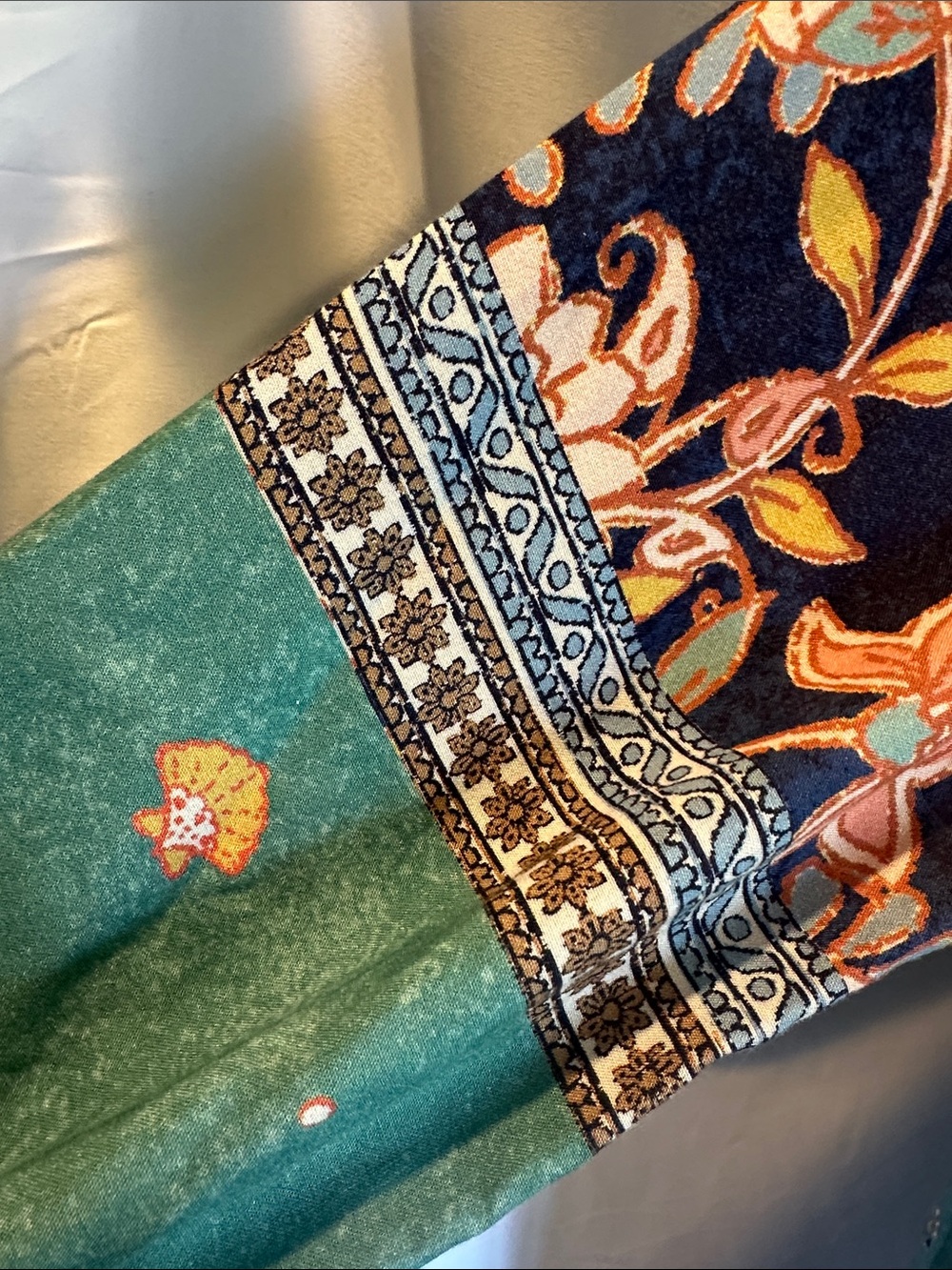O'Neill Patchwork Floral Maxi Dress in Teal, Navy & Brown - Picture 4 of 12